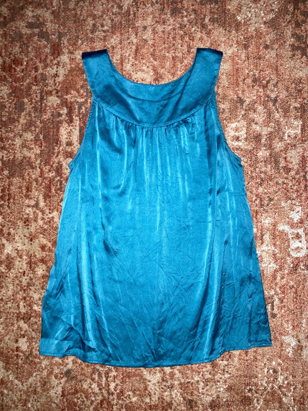 Teal Blue Silk Blouse